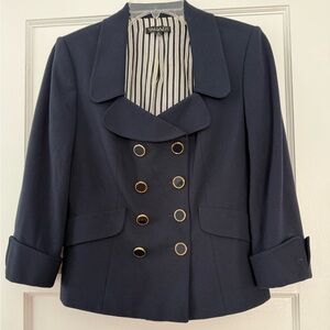 Tahari Navy Cropped Blazer Sz 6